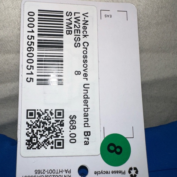 lululemon Royal Blue V Neck Crossover Sports Bra size 8 - Picture 4 of 4